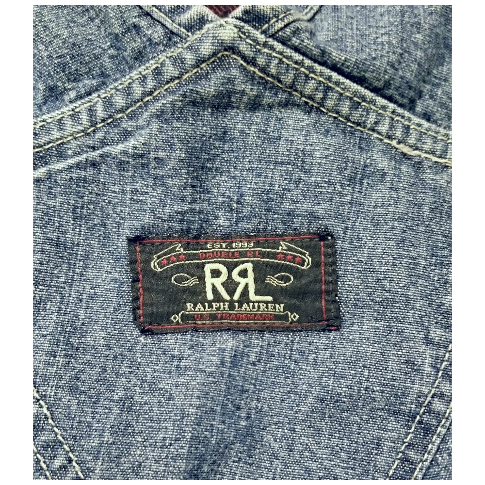 DOUBLE RL RALPH LAUREN RRL TRUE VINTAGE 1990's DENIM OVERALLS- SIZE 32" - Picture 8 of 11